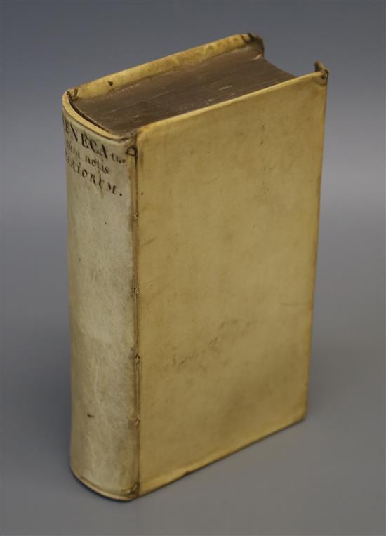 Seneca, Lucio Anneo - L. Annaei Seneca Tragoediae cum notis Johannis Frederici Gronovii, 8vo, vellum,